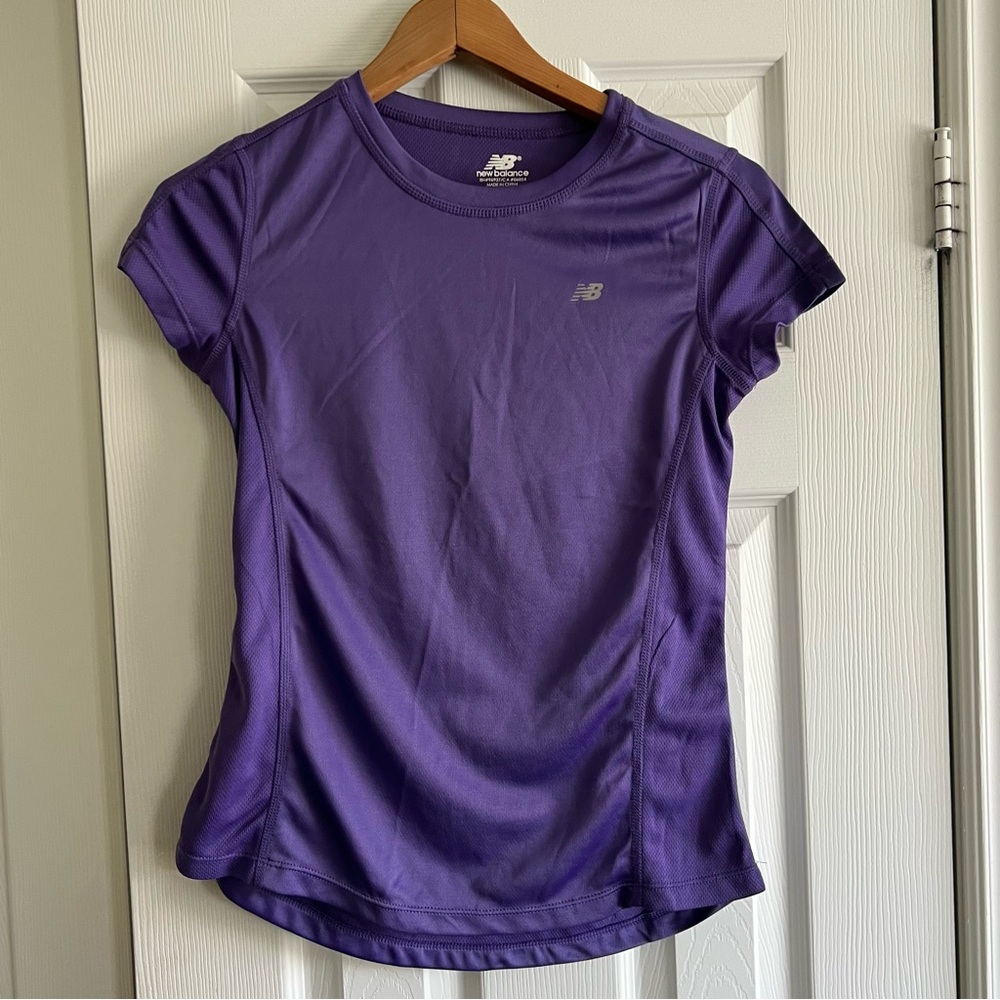 New Balance Lightening Dry Semi-Fitted Purple Running Shirt | Medium